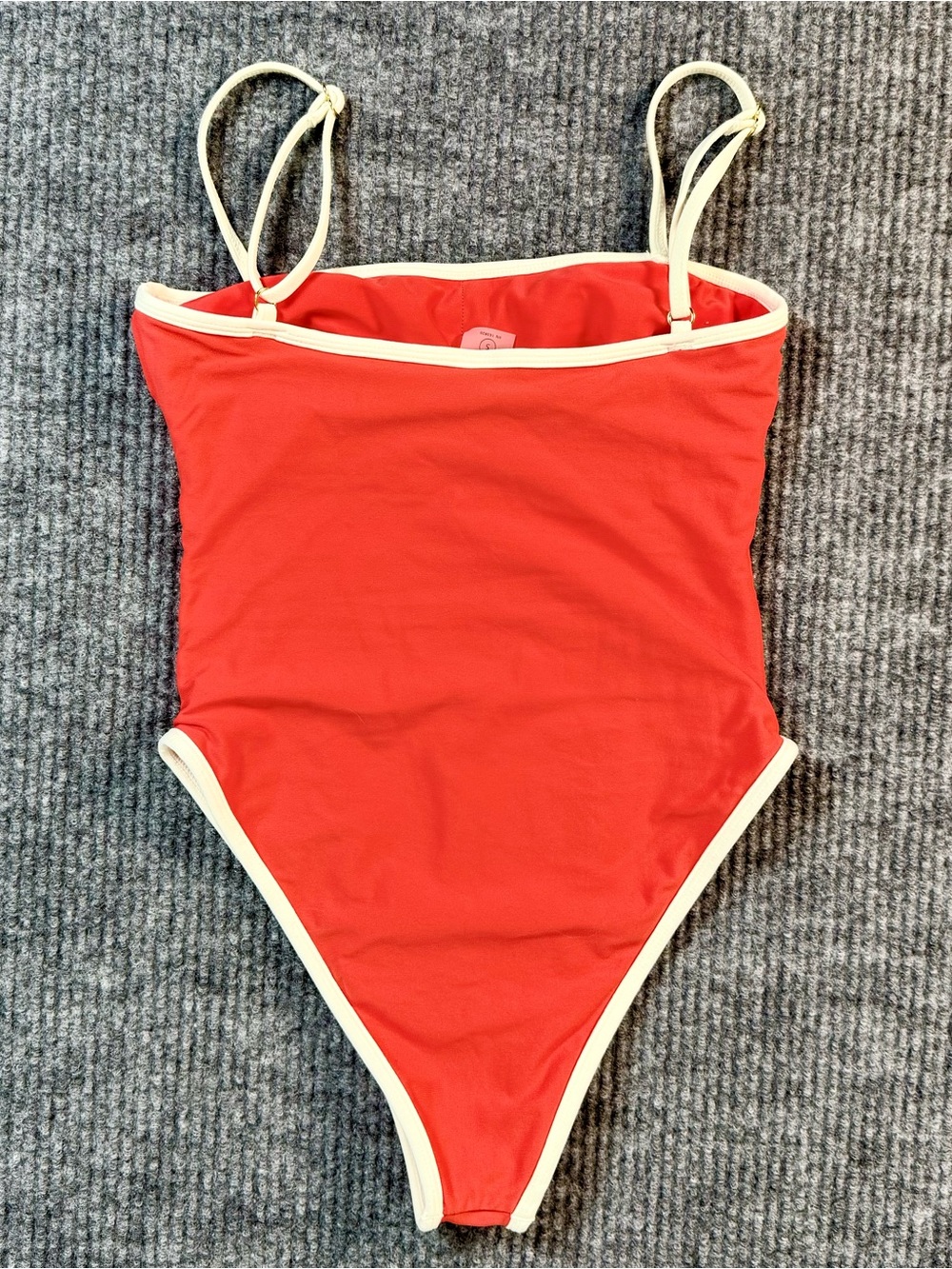 Montce Cherry Cream Jacelyn One Piece Swimsuit Women’s Size S Red-Orange Hi-Cut - Picture 4 of 6